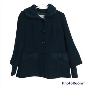 Anthropologie Tabitha Wool Blend Teal Coat Jacket size S